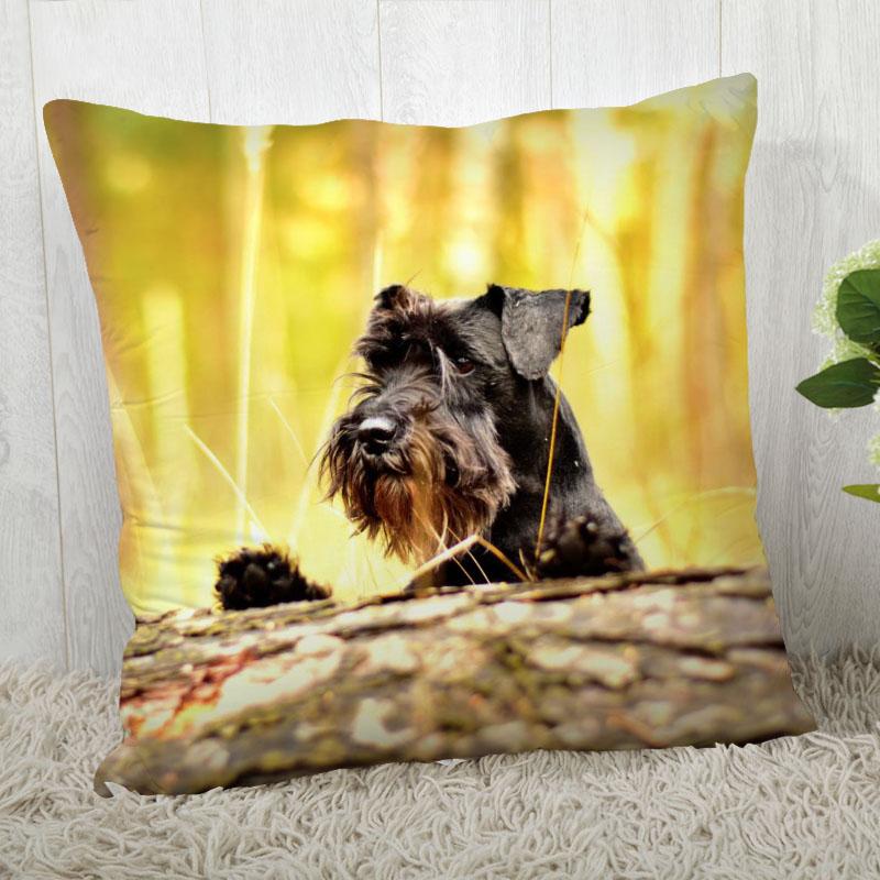Pillow Cover Customize Schnauzer Pillow Case Modern Home Decorative Pillowcase For Living Room 45X45Cm,40X40Cm A.4.29