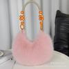 Fashion plush bag autumn and winter portable long hair bag cute bag messenger bag single shoulder hair bag niche