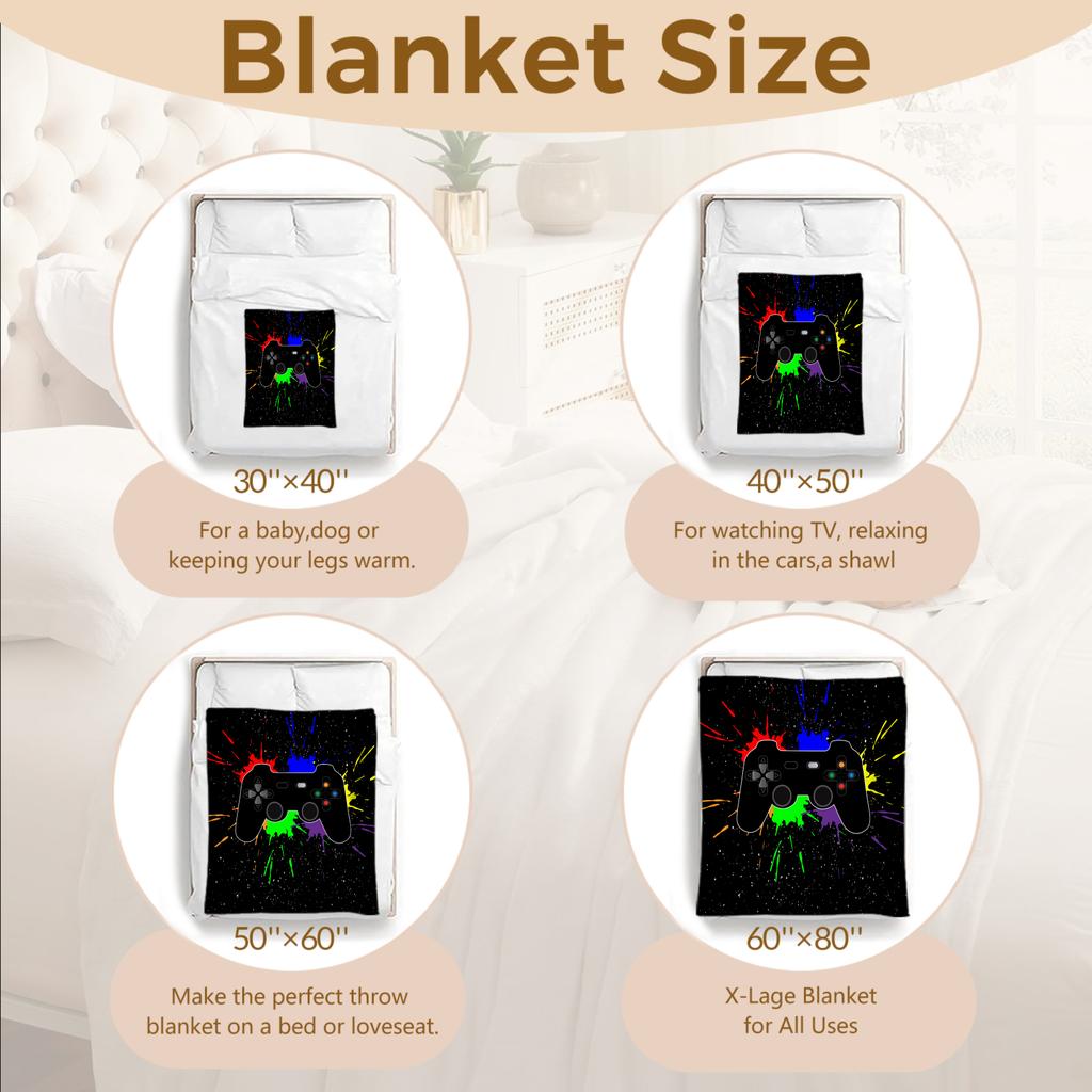Flannel Blanket 3D Printed Gamer Blanket For Office Home Camping Nap Leisure Blankets Christmas Gifts For Home Bedroom Decor