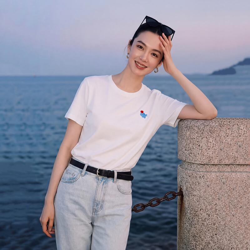 Basic House Cartoon Embroidered Short Sleeve T-Shirt One Size
