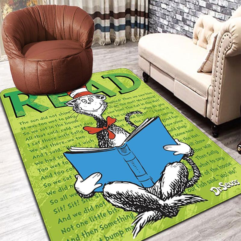 Dr. Seuss's The Cat in the Hat Rug Floor Mat for Living Room or Bedroom Soft and Comfortable Carpet a Gift for Birthday and Holiday.NFF0928217