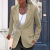 Damen Anzugjacke Revers Langarm Einreihig Bürojacke Einfarbig Klappentaschen Arbeit Casual Outwear