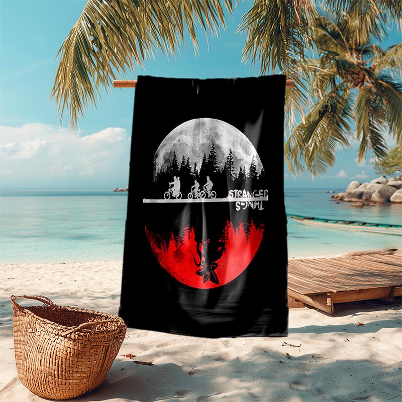 Halloween horror thriller theme Stranger Things soft beach towel outdoor camping vacation swinging beach scarf decorative blanket B2
