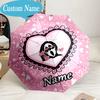 Custom Name Horror Characters Umbrella, 8-Rib Folding Umbrella, Lightweight Portable Design for Lovers, Friends, Perfect Gift for Birthdays