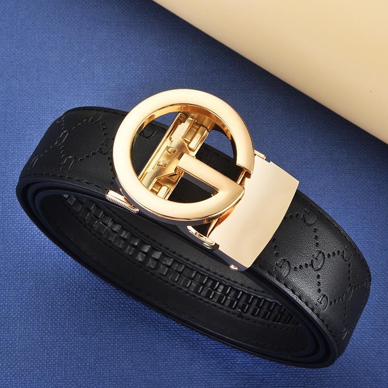 Men Genuine Fashion Leather Belt With Auto Buckle For Office And Casual Outfits