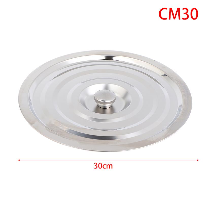 1Pc 28/30/32Cm Silver Round Pot Lid Kitchen Thicken Stainless Steel Saucepan Cover Replacement Universal Kitchen Food Lid