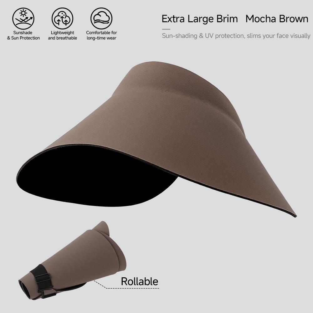 Women's Sun Top Hat with UV Protection, Seamless One-Piece Visor, Wide Brim for Full Shade, Hollow Top Sun Cap