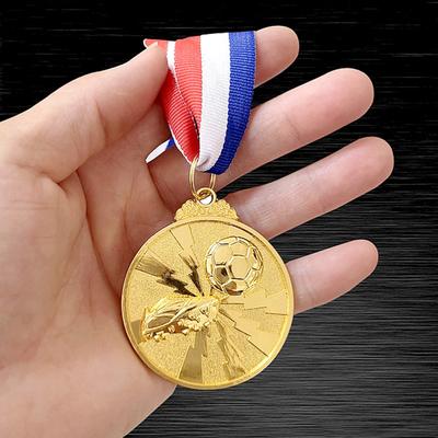 Médailles de Football Or Argent Bronze Médailles de Prix avec Ruban de Cou Médailles de Gagnant en Métal pour Compétitions Sportives Célébration