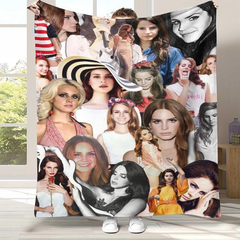 Coperta in Flanella Cantante Lana Del Rey Lizzy Grant, Coperta Morbida Calda in Peluche per Casa Camera da Letto Letto Divano Ufficio Campeggio regalo