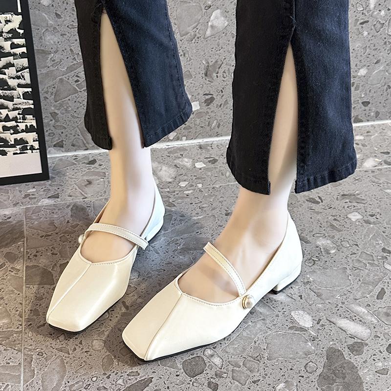 Women's Single Shoes Spring and Autumn New Low Heel Square Simple Mary Jane Shoes Casual Fashion Light Sweet Lolita Shoes