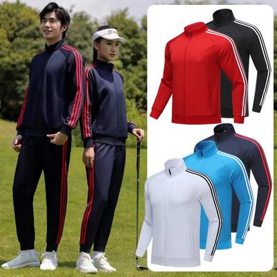 Unisex Long-Sleeve Stand Collar Sports Jacket & Training Suit Set - Autumn/Winter Collection