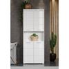 Bathroom Cabinet Double Column - 4 Doors + 1 Niche - L73 X D31 X H190 Cm - White - AMANDA