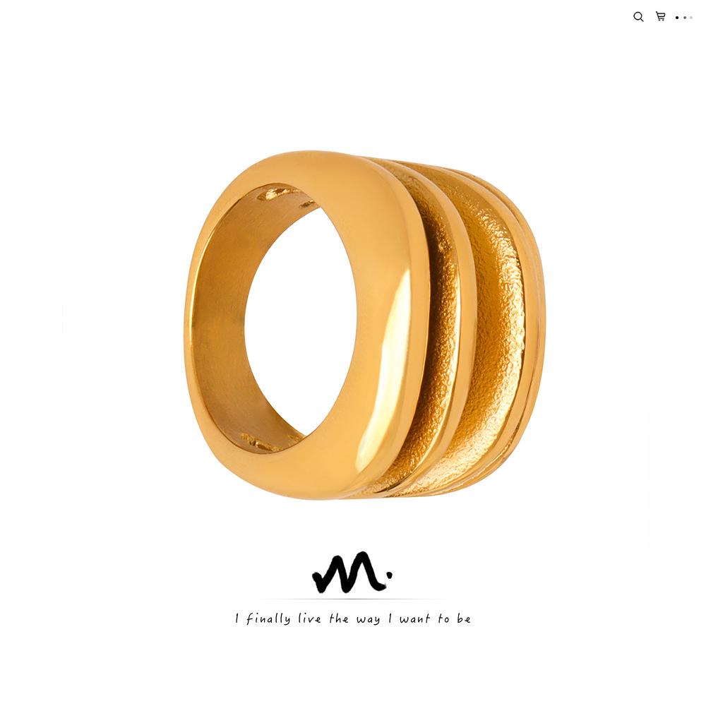 

European-American Elegant Multi-Layer Titanium Steel Ring - Chic, Modern, and Luxurious Design for Women