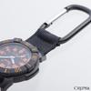 CREPHA Pocket Watch Analog Carabiner Watch Waterproof Nylon Strap Black Dial Black (Klepha) CB-A272-OR Men's