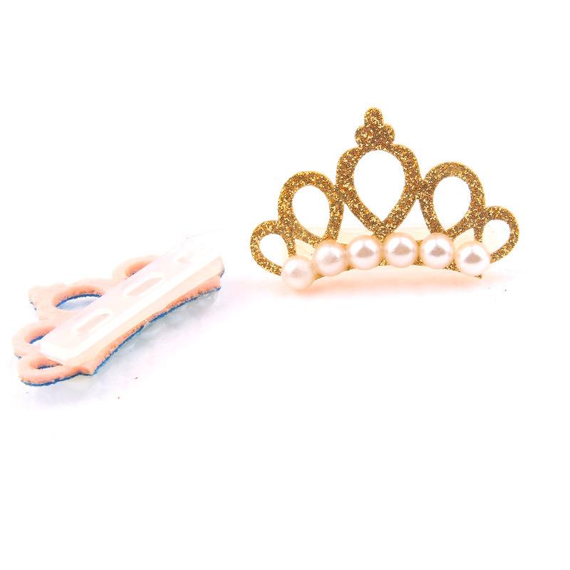 5Pcs Pet Small Dogs Cat Faux Pearl Crown Shape Bows Hair Clips Head Decoration for Pets Hairpins Decor Grooming Accessoires