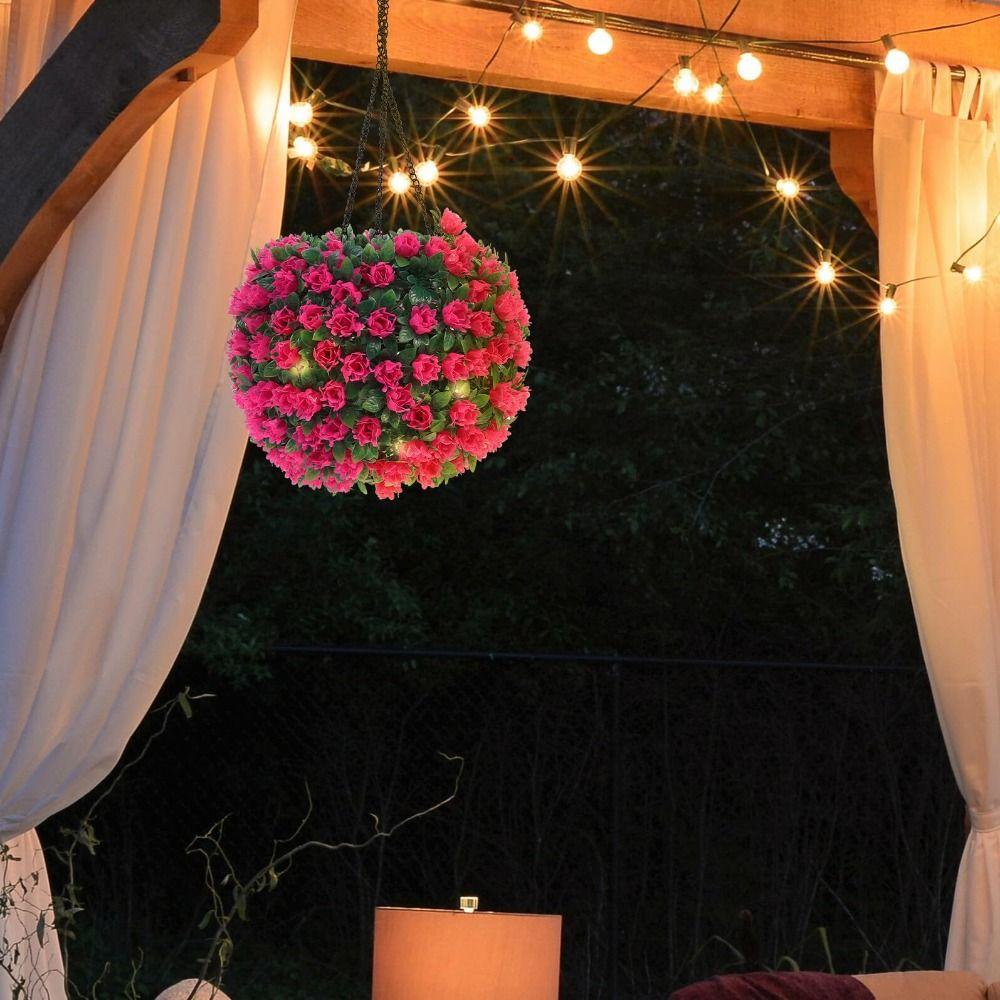Decorative Lights Grass Ball Green Plant Hanging Decor Artificial Flower Balls Courtyard Decor