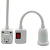 LED Light Bulb E27 Socket Lamp Base Holder Adapter Converter With Switch EU US UK Plug Energy Saving Lampada for Table E2