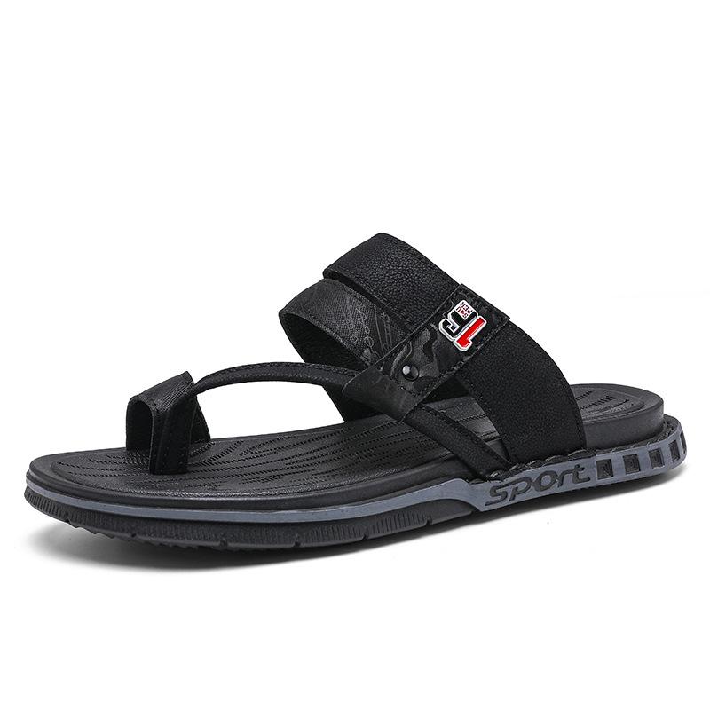 Factory straight hair Guangdong flip-flops summer wear non-slip men's slippers beach Korean version men's cold slippers