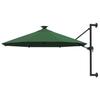 Wall Mounted Sun Umbrella with LEDs 300 cm Green