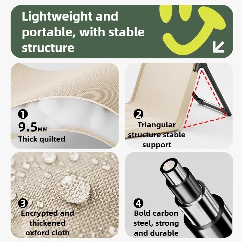 Foldable Camping Chair Outdoor Garden Park Single Lazy Chair Backrest Cushion Picnic Camping Folding Back Chair Beach Chairs