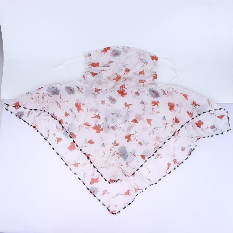 Women’s Floral Scarf with Chiffon Print for Sun Protection Perfect for Spring Travel