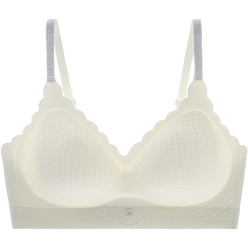 

Naked feeling no steel ring fixed cup solid color people gather and close the sub-breasts breathable bra cover thin M шампанского