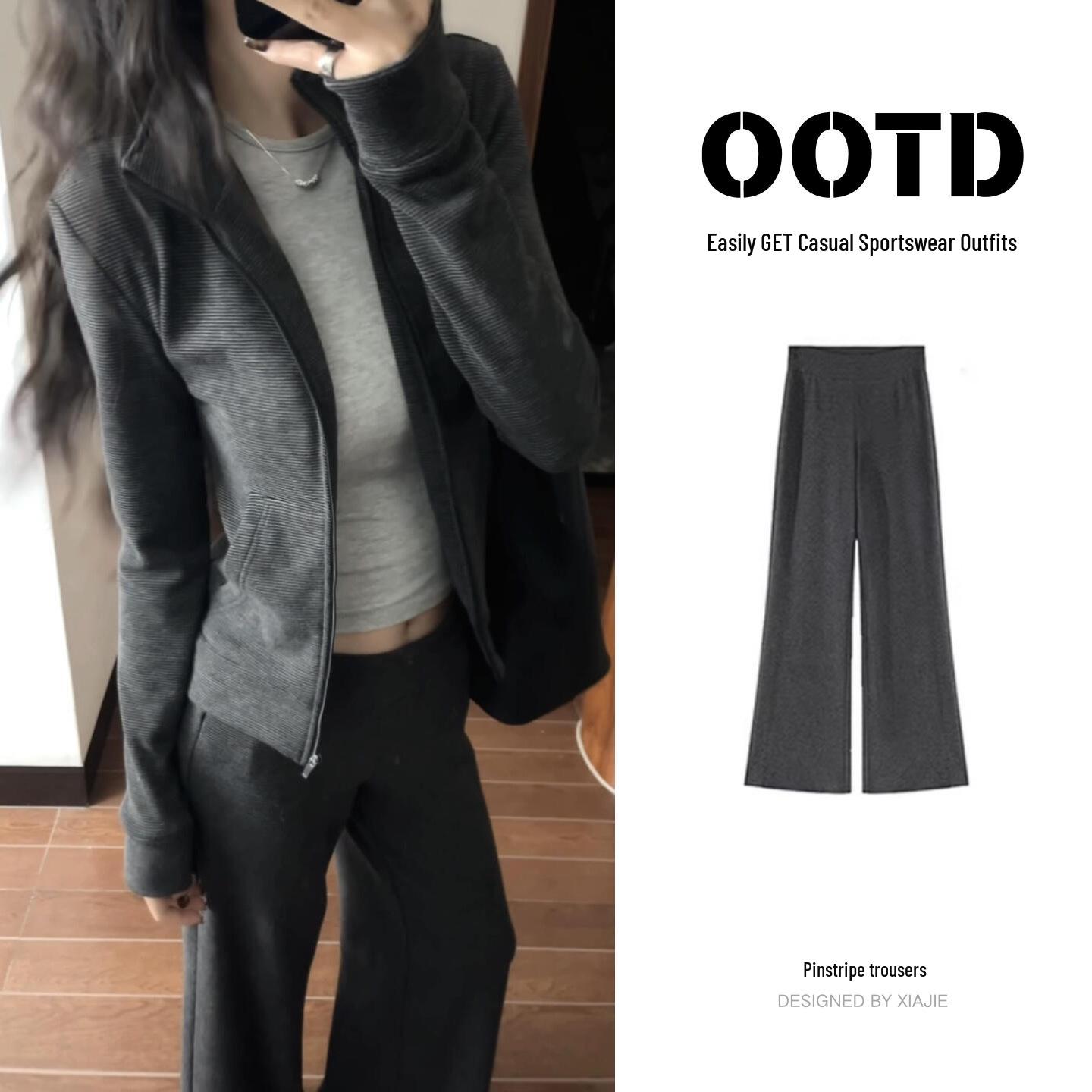 Women s Gray Sporty Slim Fit Hoodie & Waist-Cinched Early Spring Jacket - Korean Style Outfit Extra Large