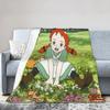 Cartoon manga A-Anne of Green Gables Blanket  Soft Fluffy Plush Throw Blanket For Girls Boys Bedroom Flannel Bedspread Bed Cover