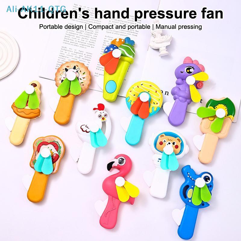 Hot 1Pc Random Mini Fan Cartoon Cute Ice Cream Cookies Mini Summer Portable Hand Pressure Fan Toys For Kids Adult Birthday Gift