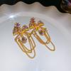 Silver Needle Korean Diamond Bow Earrings Versatile Fashion Temperament Earrings Niche Design Earrings Light Luxury Premium Sense