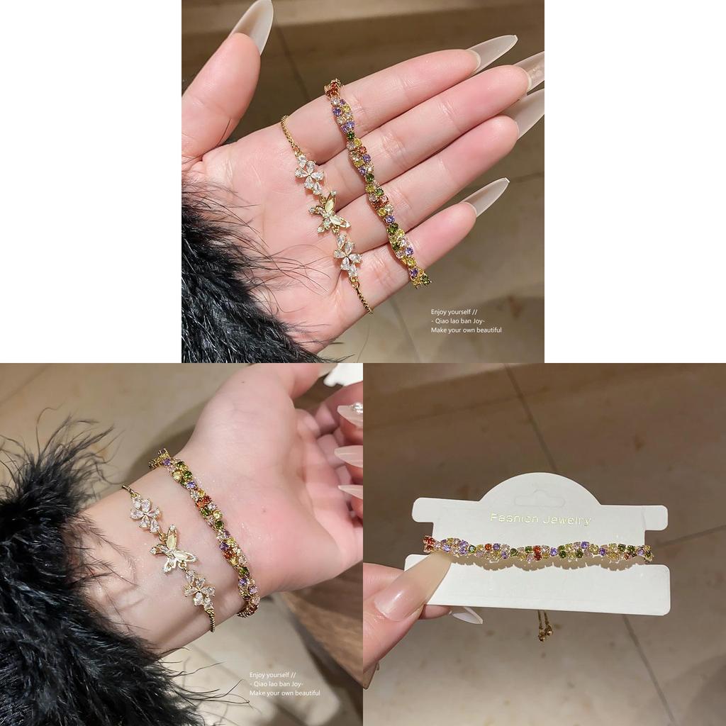 Tierformige Kupfer-Handkette mit Zirkondekoration für Damen