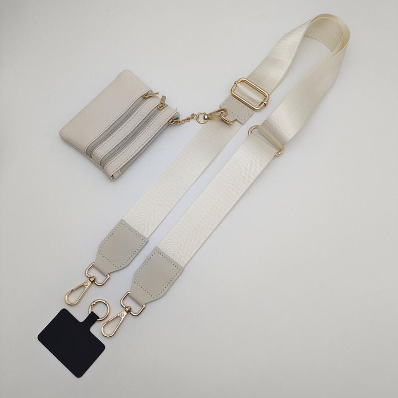New Trendy Mobile Phone Lanyard Wide Shoulder Strap Removable Change Bag Wrist Strap One Shoulder Messenger Bag Accessories