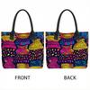  Bohemian Printed Canvas Tote Bag Large Capacity Casual Shoulder Bag for Daily Travel Shopping