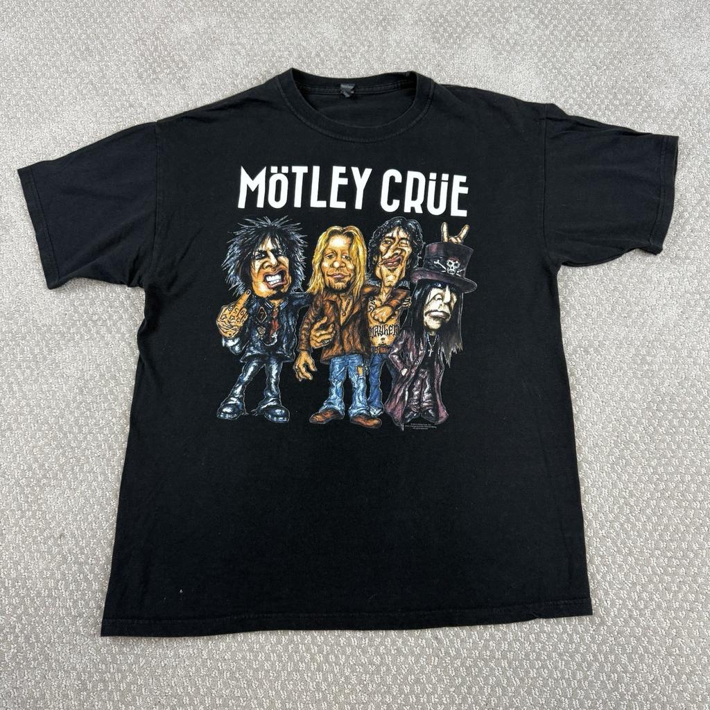Motley Crue The Final Tour Shirt Men’s Large Double Sided Tee Rock Band Music Unisex T-Shirt