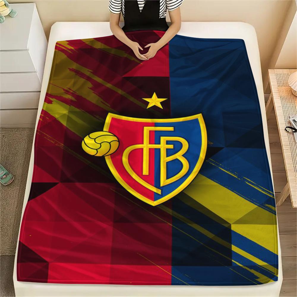 1Pc FC Basel 1893 Print Flannel Blanket High Quality Warm Comfortable Cover for All Seasons Perfect for Gifts Home Decor