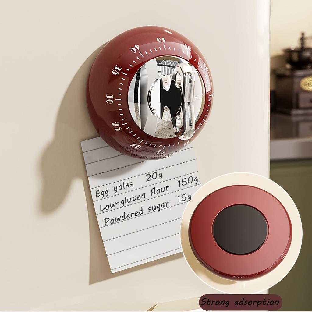 2pcs Vintage Magnetic Timer , Mechanical Screw On Kitchen, Beauty, Study, Gym Timer , No Battery Needed, Magnetic Base for Countertop, Desk