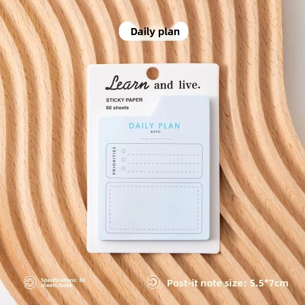 

Portable 60 Pages Memo Pad Self-adhesive Dual Daily List Note Paper Mini Scheduler Planner Yearly Office Plan Paper