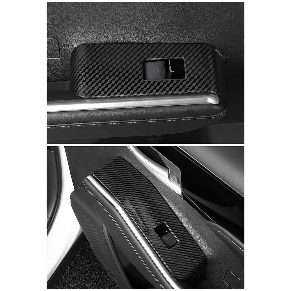For Toyota Highlander XU70 2024 Car Window Lift Switch Button Cover Trim Door Armrest Panel Interior Accessories Stainless Steel