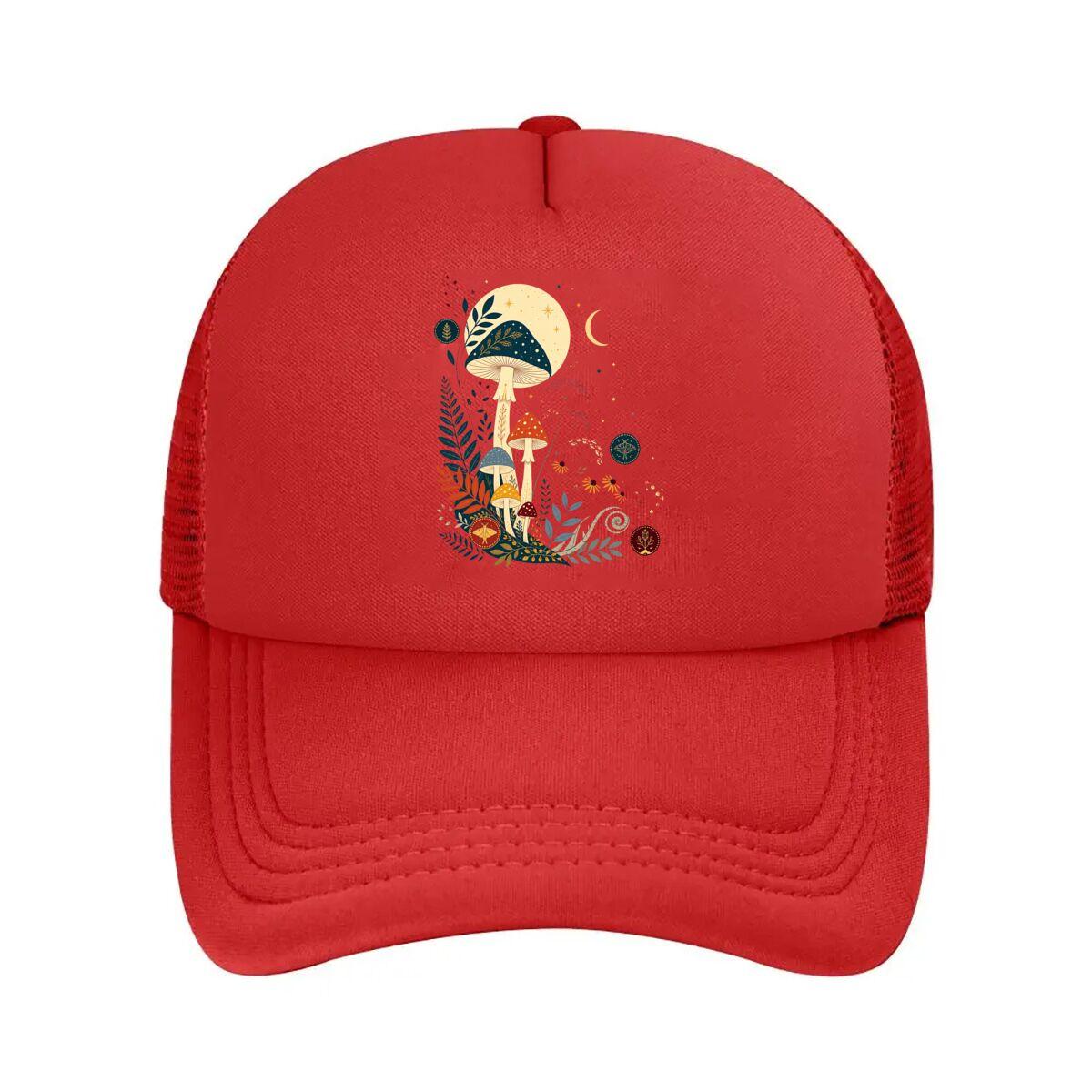 Celestial Forest Mushroom Botanical Mesh Baseball Cap Hip Hop Adjustable