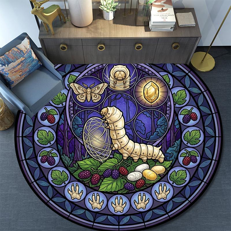 Bee Honey Glass Round Area Rug Under Office Chairs Bedroom Living Room Home Decor