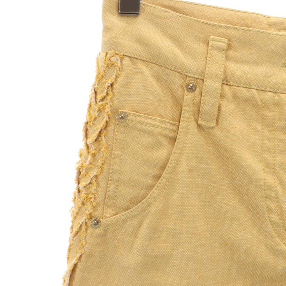 Louis Vuitton Made In France Linen Blend Cropped Pants 34 Camel Women Used