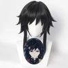 Demon Slayer Kimetsu No Yaiba Tomioka Giyuu Nature Black Heat Resistant Cosplay Costume Wigs + Wig Cap