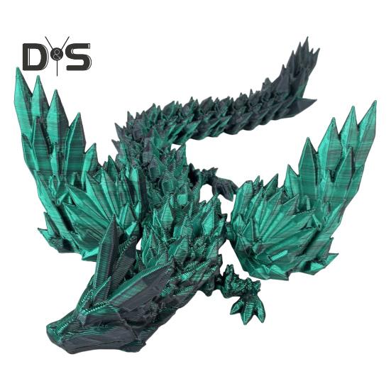 Figurita de Dragón Volador Impresa en 3D Articulaciones Móviles Figura de Dragón Colorida Modelo de Dragón Alado Articulado Juguete Fidget Adorno Decorativo de Escritorio