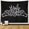 Black and White Moon Hands Tapestry Polyester Witchy Wall Hanging Mystic Gothic Decor for Bedroom Living Room Dorm Background