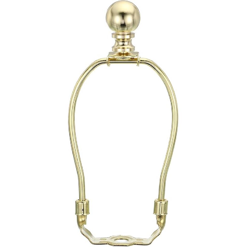 PATIKIL 9 Inch Lamp Harp Kit with Finial, 1 Set Detachable Shade Bracket Holder, DIY Lighting Accessories for Table Floor Lamps, Gold Tone