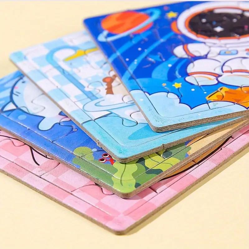 16PCS Children's Cartoon Paper Jigsaw Puzzles Elementary School Boys and Girls Early Education Educational Toys Kindergarten Class Gifts