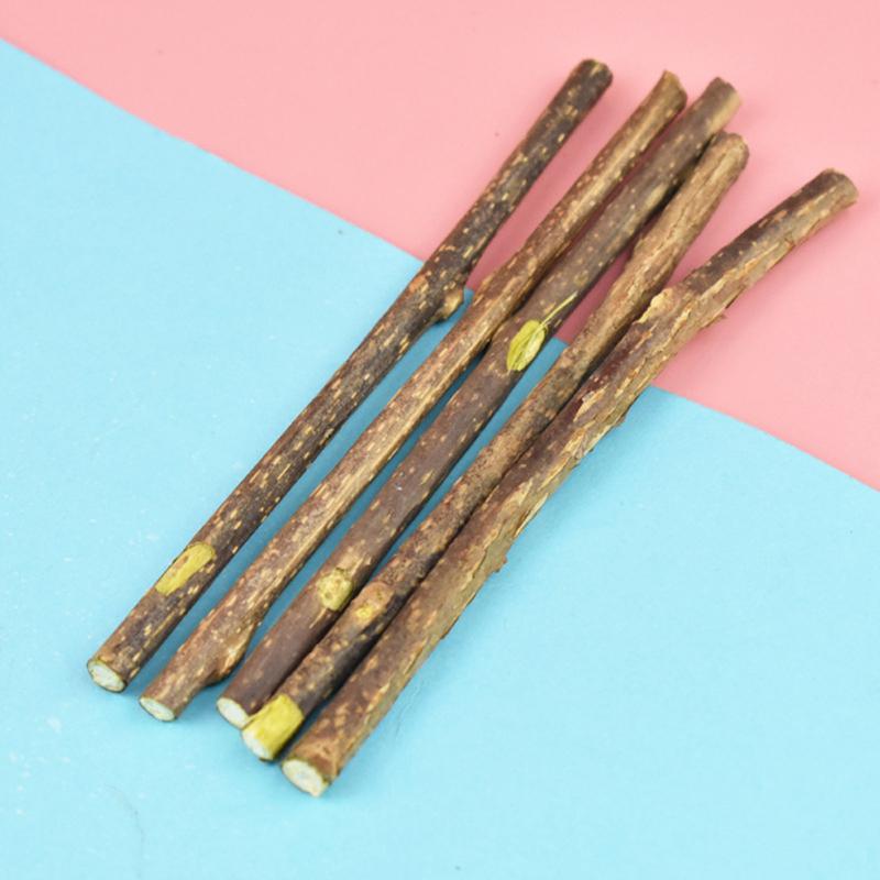 5pcs Pet Cat Snacks Stick Natural Wood Polygonum Stick Chew Molar Cleaning Teeth Tools Pet Supplies