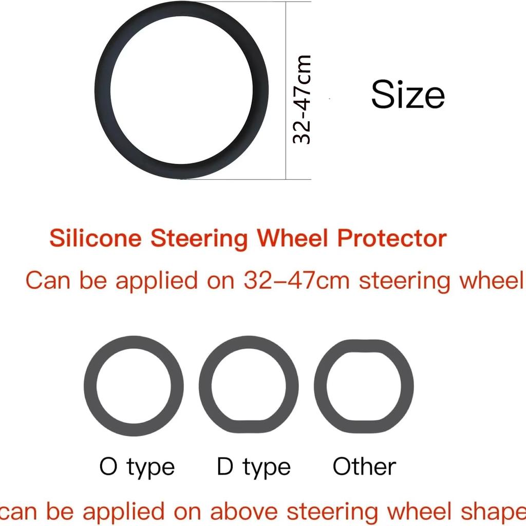 Universal Car Non-slip Silicone Steering Wheel Cover Elastic Texture D-shaped Steering Wheel Covers Car Decoration Accessories