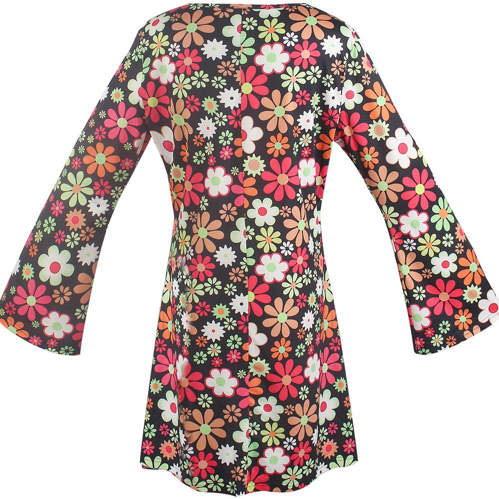 Women Hippie Costume Carnival Party Party Disco 70's Dance Costume Set Headband Dress
