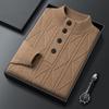 Men's Trendy Thick Knit Stand-Up Collar Sweater - Winter 2025 Light Luxury Edition